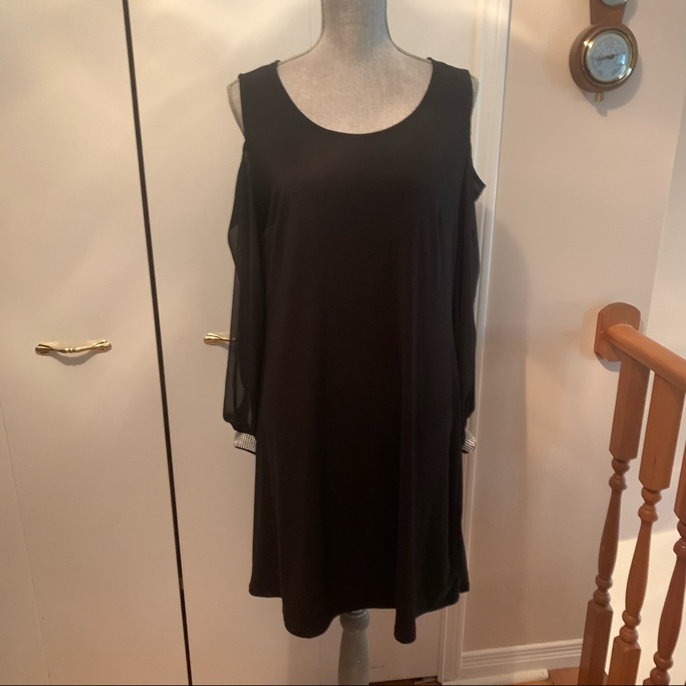 MSK Black Cold Shoulder Cocktail Dress